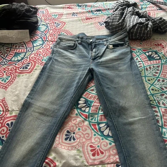 Nudie Jeans Slim Fit Light Blue Denim